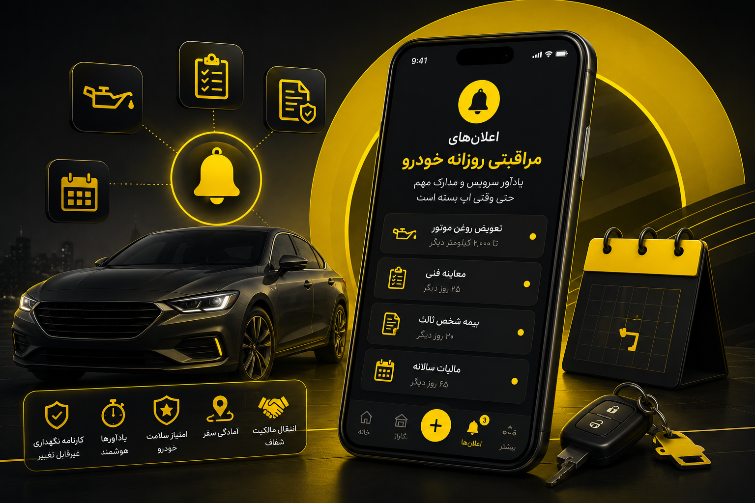 اعلانهای مراقبتی روزانه خودرو چیست؟